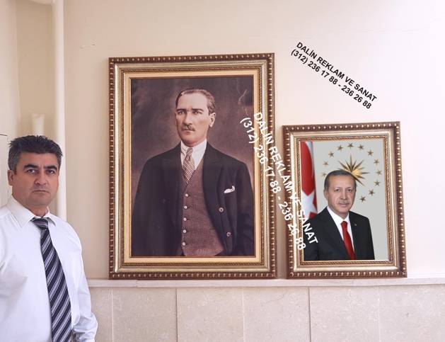 ATAT�RK MAKAM ODASI TABLOSU �ER�EVE MODEL� DL 8083 PASPARTOLU