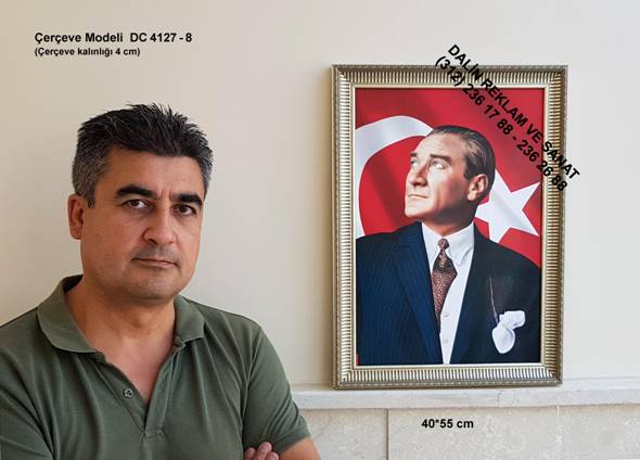 MAKAM ODASI RESM� TABLOSU GAZ� MUSTAFA KEMAL ATAT�RK G�M�� RENKL� �NCE �ER�EVEL�