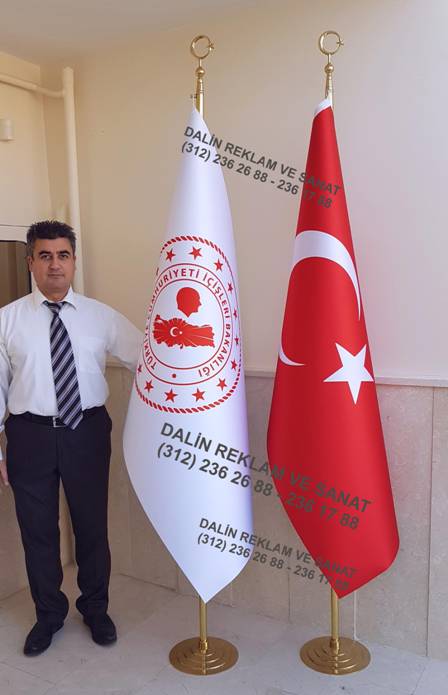 İÇİŞLERİ BAKANLIĞI YENİ AMBLEMLİ TELALI FLAMA VE TELALI BAYRAK