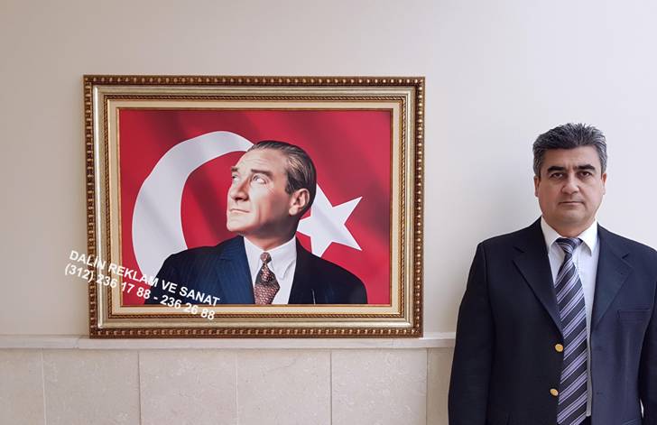 MAKAM ODASI ATAT�RK RESM� TABLOSU PASPARTOLU �ER�EVE DL 8083 ATA 2  YATAY