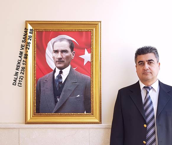 MAKAM ODASI ATAT�RK RESM� TABLOSU 80 65 CM �ER�EVE DL 9305 ATARES�M 6