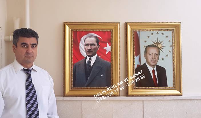 MAKAM ODASI RESM� TABLOSU ATAT�RK VE CUMHURBA�KANI RECEP TAYY�P ERDO�AN �ER�EVE DL 9305