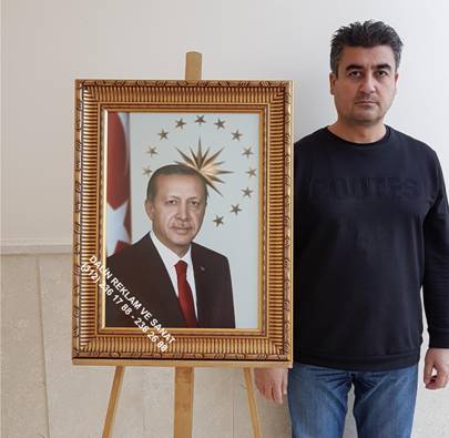 CUMHURBA�KANI RECEP TAYY�P ERDO�AN RESM� TABLOSU 50 70 CM